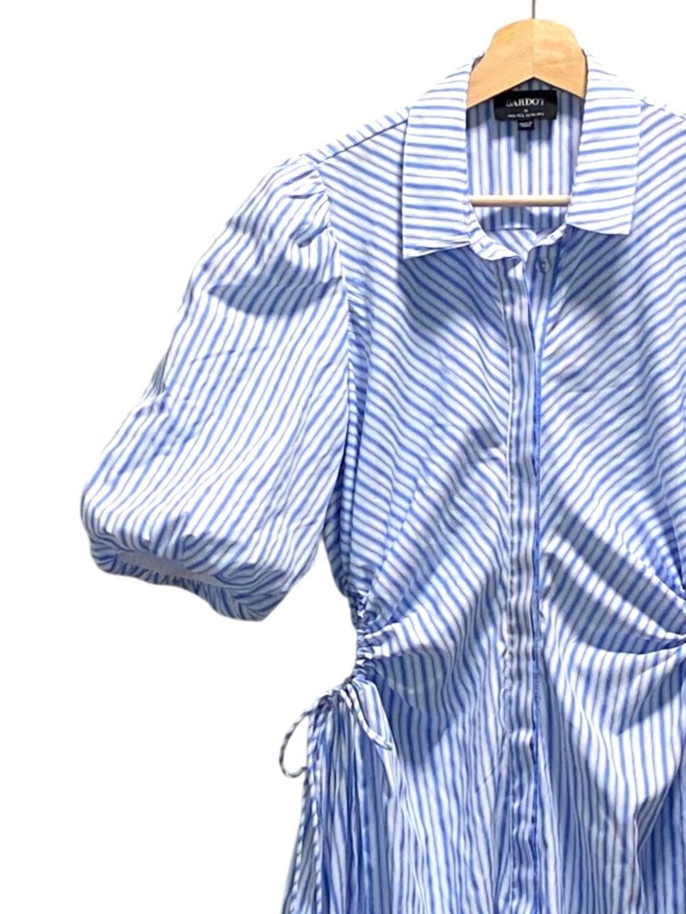 Bardot Cut Out Striped Maxi Dress Blue Size XS Coastal Preppy Cottagecore Summer - Picture 7 of 15